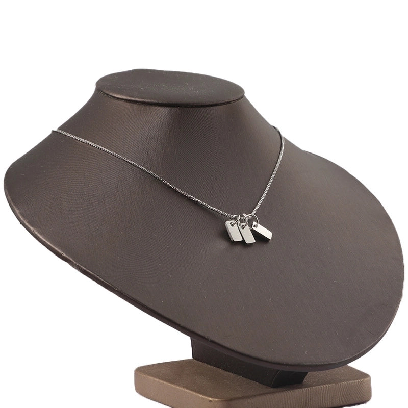 Minimalist Rectangle Titanium Steel Pendant Necklace