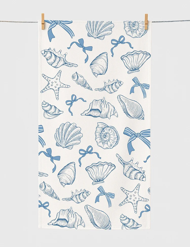 Coquette Seashell Coastal Summer Vibes Beach Towel
