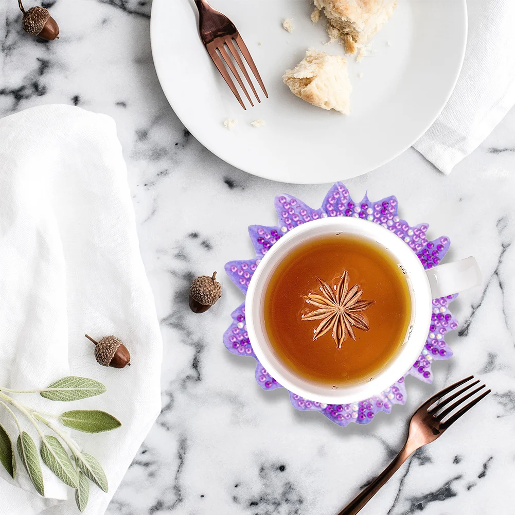 6pcs DIY Flower Anti Slip Coasters Stackable Creative for Tabletop Protection