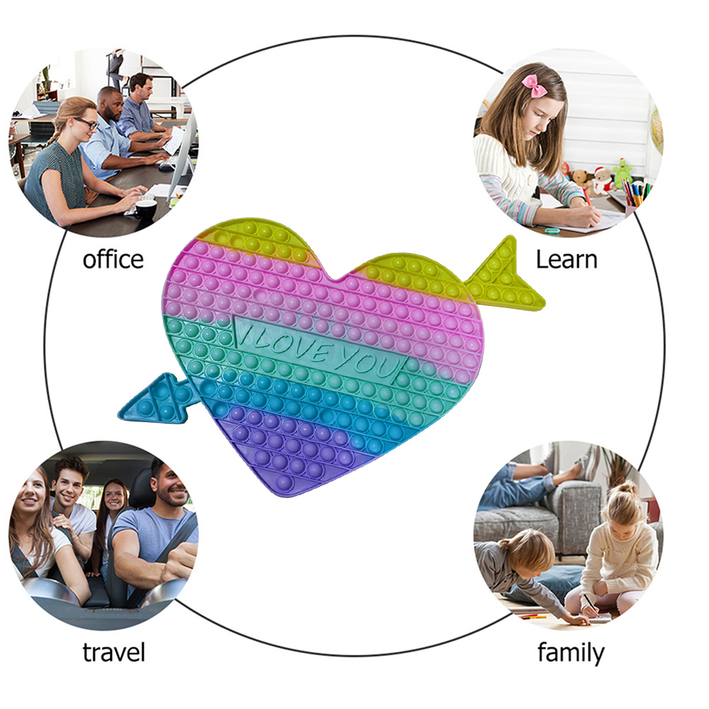 

Big Size Arrow Pierce Heart Push Bubble Toys Autism Needs Stress Reliver, 501 Original