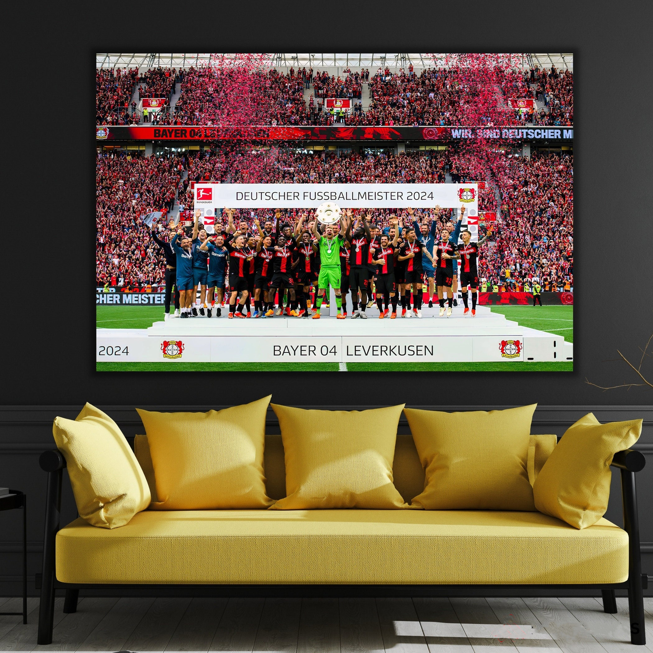 Bayer 04 Leverkusen 2023/24 Bundesliga champions Canvas Wall Art 