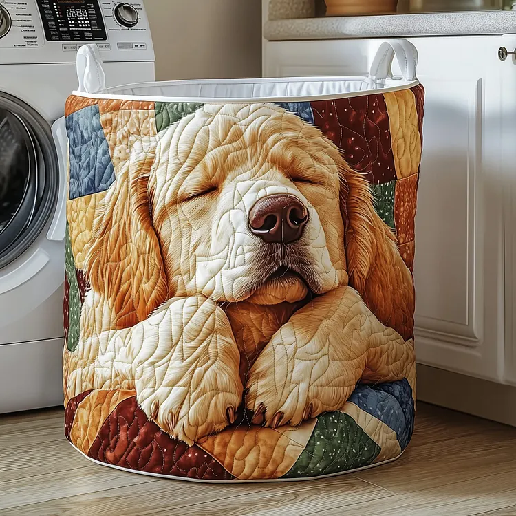 Golden Retriever Quilted Laundry Basket GFTOTG805