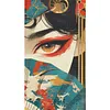 Fan Geisha Full Stamped Cross Stitch 14CT 2-Strand 40x70cm