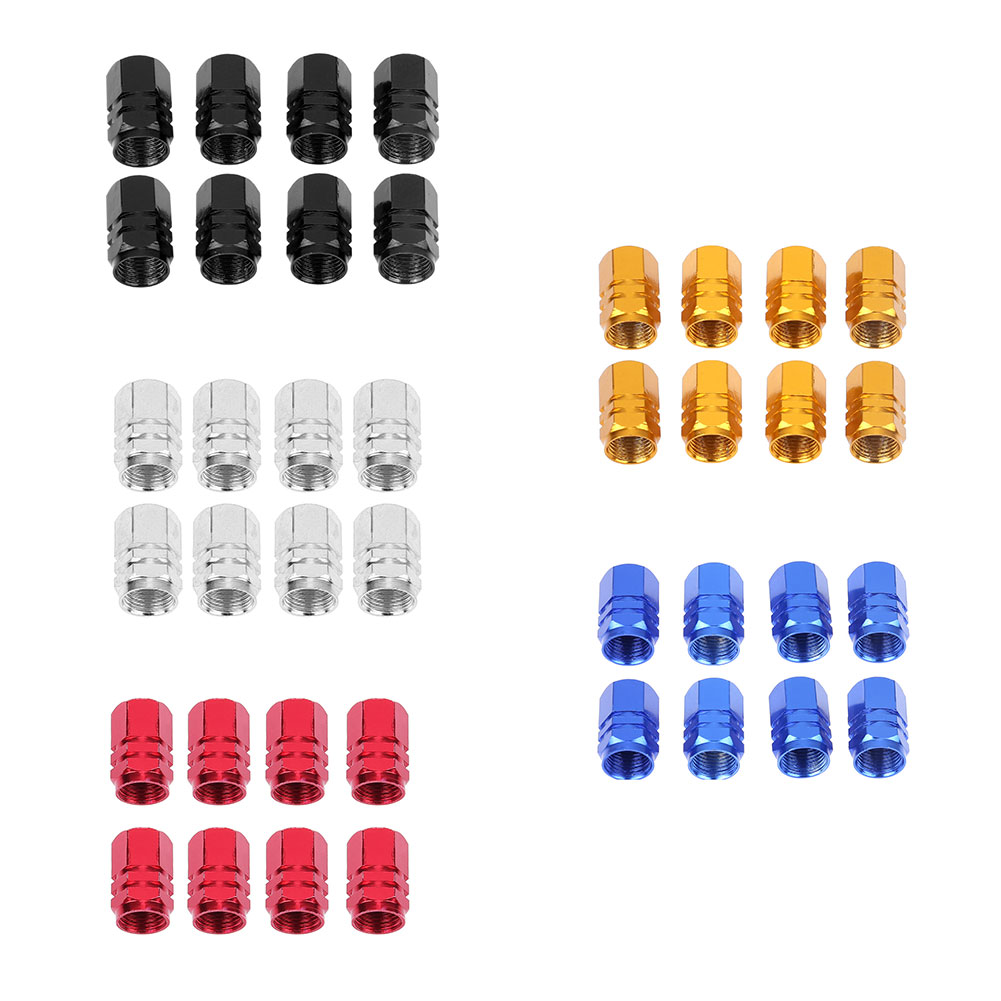 

8pcs Aluminum Alloy Car Motorcycle Wheel Tire Valve Stem Caps Dust Covers, Black, 501 Original