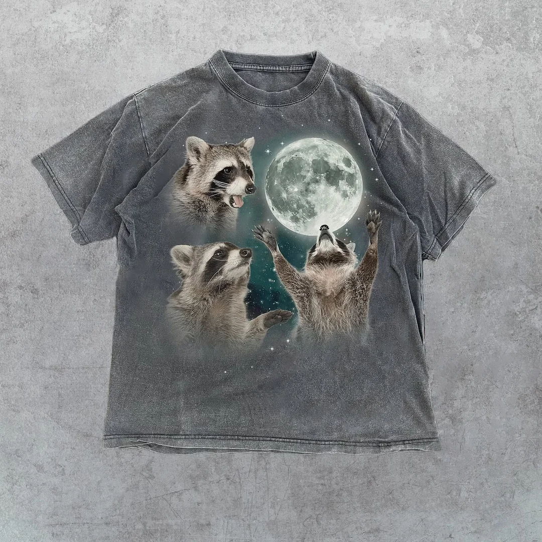 Three Raccoons Vintage Washed T-shirt