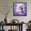 Lila Katze - runder Bohrer Diamantmalerei - 40*40cm