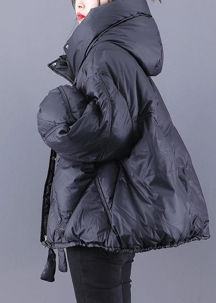 Duck Down Hooded Coat With Zip Pockets For Unisex Winter Warmth And Elegant Style