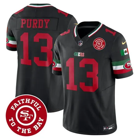Youth San Francisco 49ers #13 Brock Purdy Black Mexico Faithful To The Bay Patch Vapor F.U.S.E. Limited Jersey