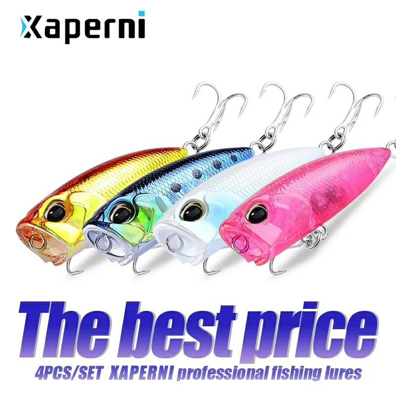 Xaperni Hot sales 4pcs/set 40mm 3.2g hot model fishing lures hard bait 10color for choose popeer quality professional minnow