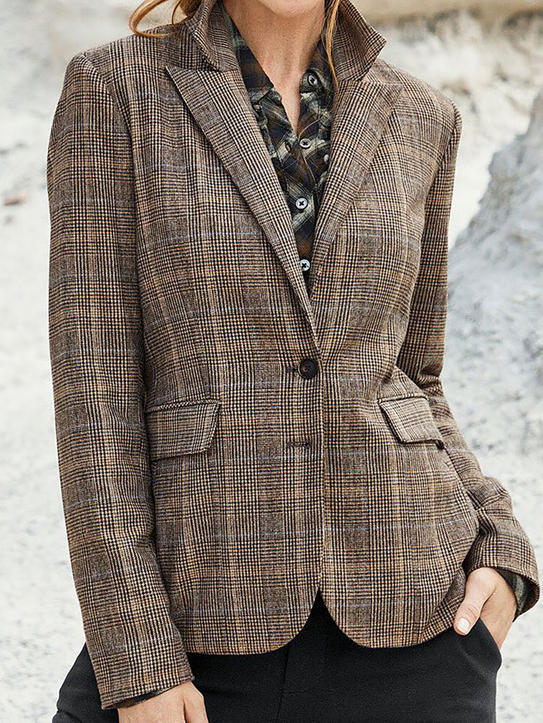 Casual Plaid Blazer