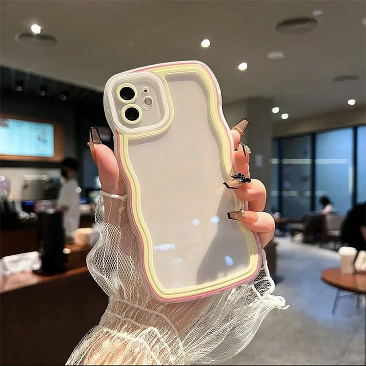 Case For Samsung Galaxy A23 A24 A01 A20 A30 A31 A32 A32 5G A33 5G A34 Cover Candy Bumper Transparent Phone Case Soft Wavy Lines