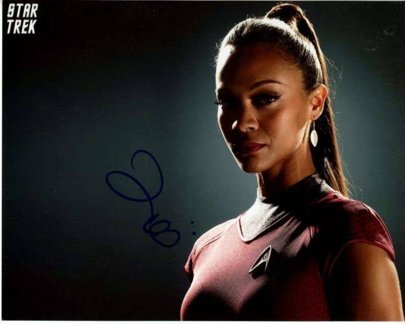 Zoe saldana signed autographed star trek uhura Photo Poster painting