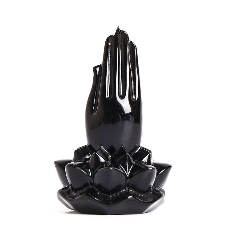 Black Obsidian Buddha Hand Carvings Model Bulk Decoration