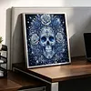 Partial Drill 5D Diamond Painting Kit Skull Abstract 30x30cm(Blue Skull)