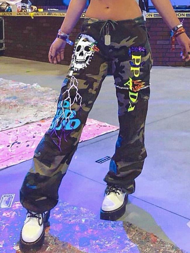 Street sports casual printed trousers-Allyzone-Allyzone