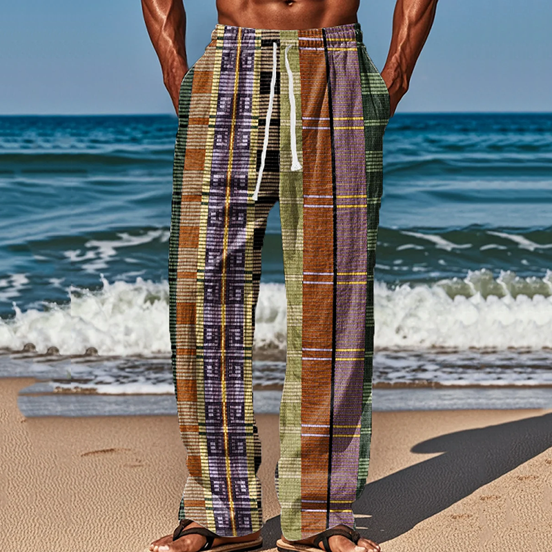 Men's Africa Tribal Geometric Stripes Art Comfortable Casual Pants