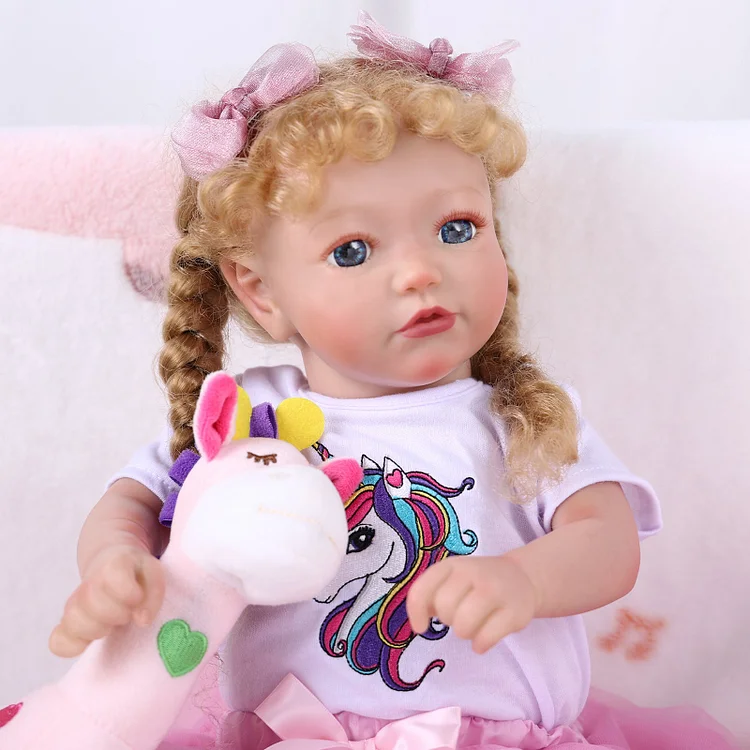 Babeside 20'' Reborn Toddler Doll Unicorn Pink Dress Girl Shayla