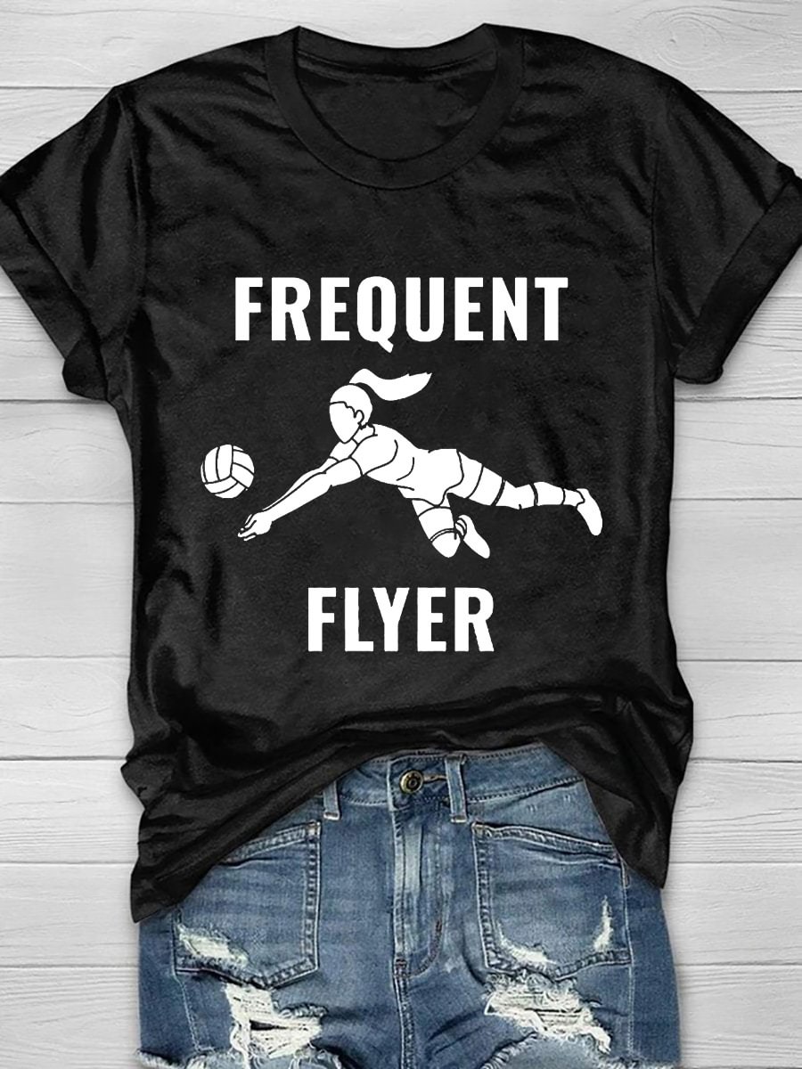 Volleyball Frequent Flyer Print Short Sleeve T-Shirt