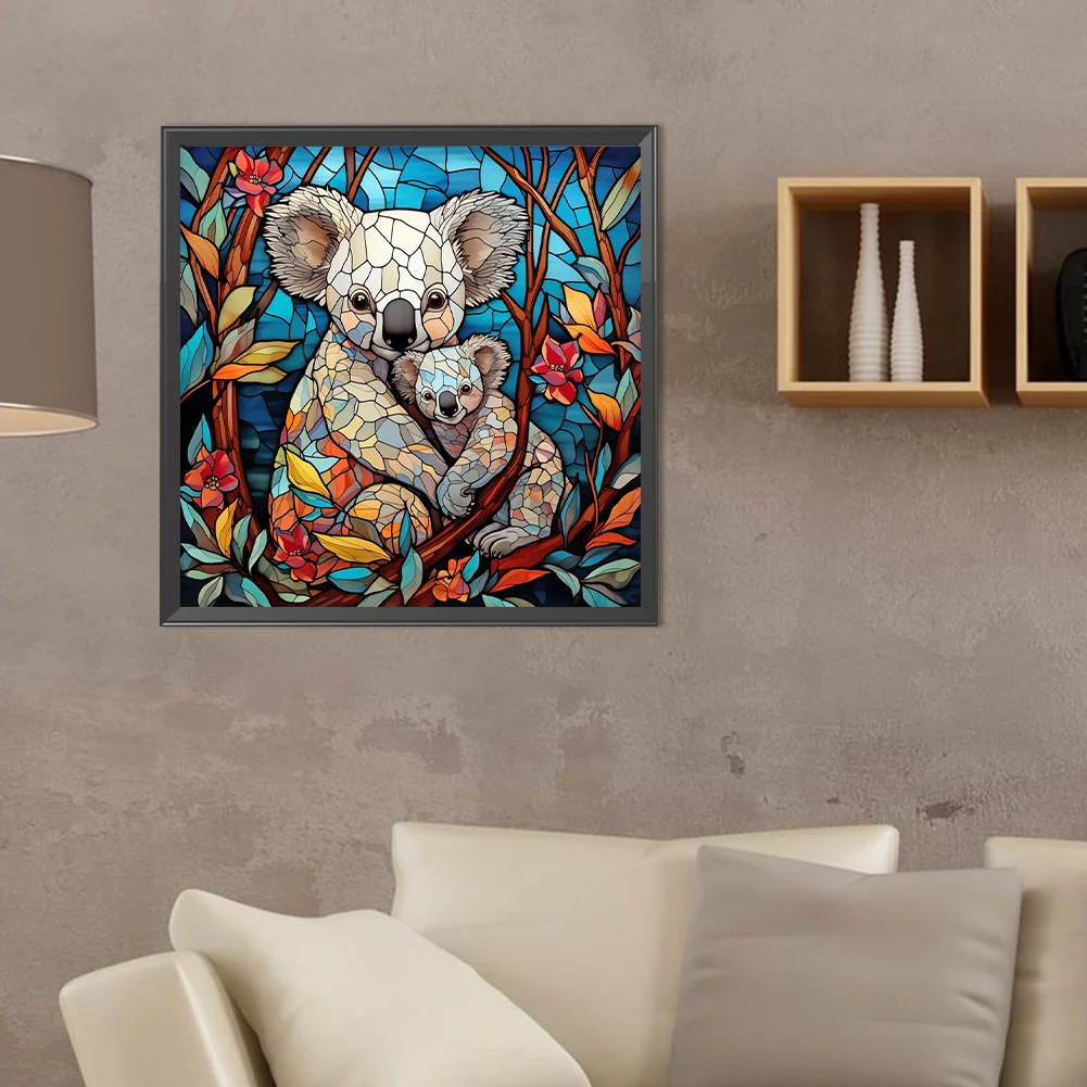 Diamond Painting - Full Round Drill - Stained Glass Koala(Canvas|40*40cm)