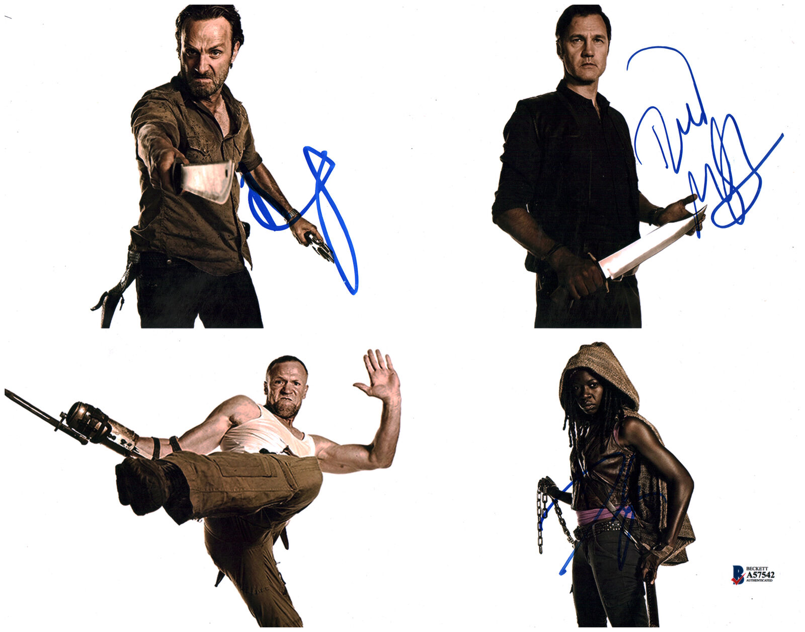 The Walking Dead (3) Lincoln, Guira & Morrissey Signed 11x14 Photo Poster painting BAS #A57542