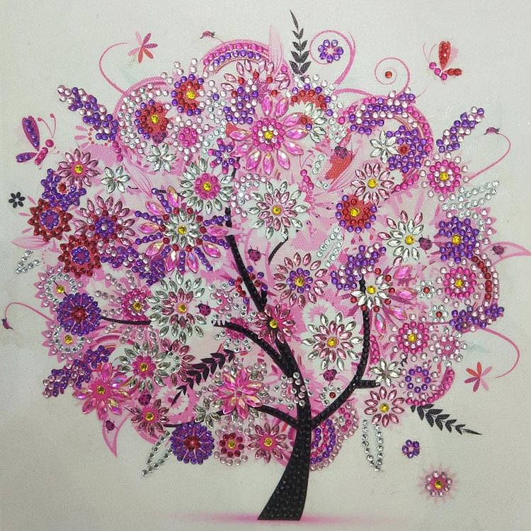 Peinture de diamant - strass en cristal - croix d’arbre
