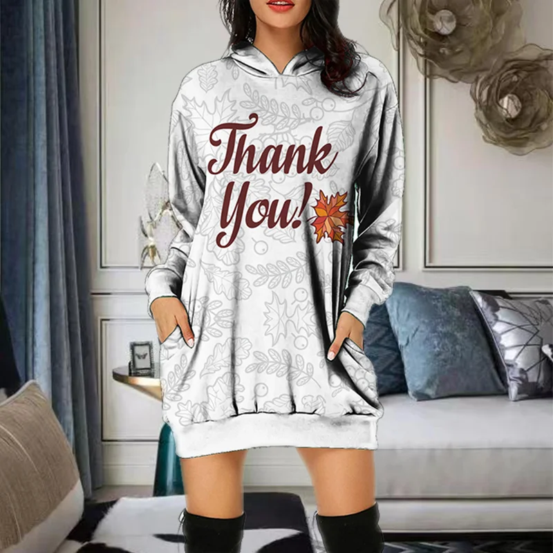 Thank You! Printed Casual Women Dress