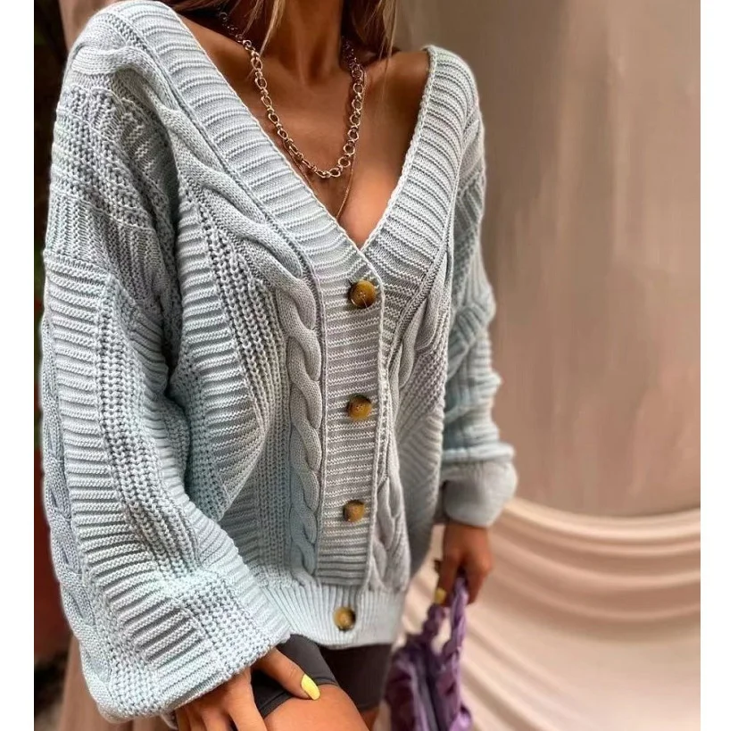 Churchf Cardigan Women Women Sweater Pure Color Loose Sweater Women
