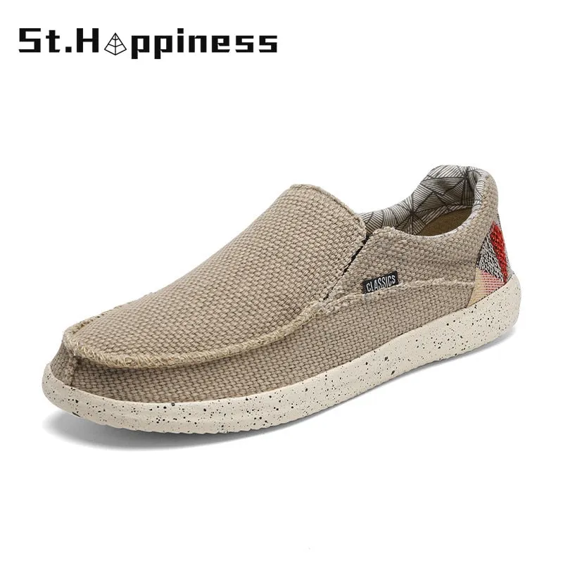 2021 Summer New Men's Canvas Boat Shoes Outdoor Convertible Slip On Loafer Fashion Casual Flat Non-Slip Beach Shoes Big Size 48