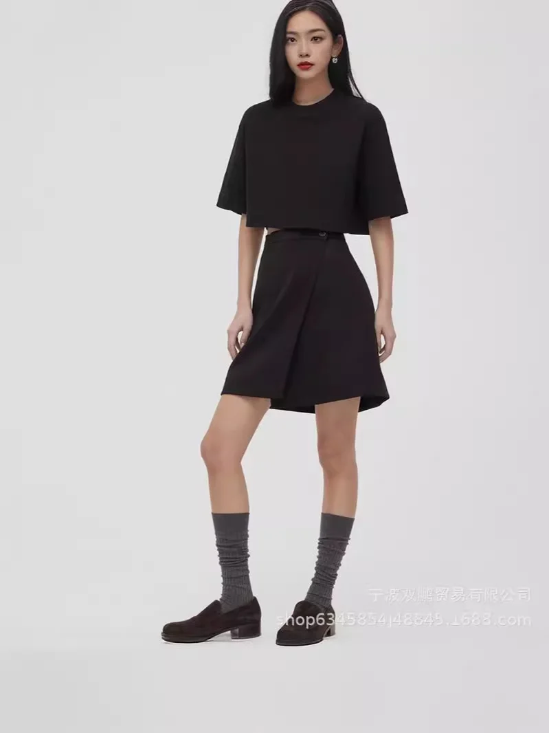 Athvotar Athvotar Spring Summer New Pure Color Short T-Shirt Women Hot Y2K Cotton Short-Sleeved Top Hot Babes