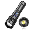 COB LED Flashlight USB Rechargeable IPX4 Waterproof Torch (1x26650 XHP160)