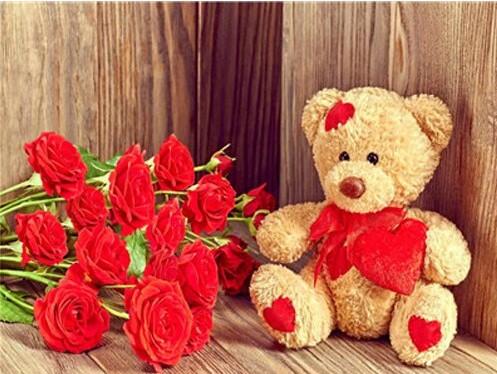 

Valentine’s Day Teddy Bear – Paint By Numbers - 40*50CM, 501 Original
