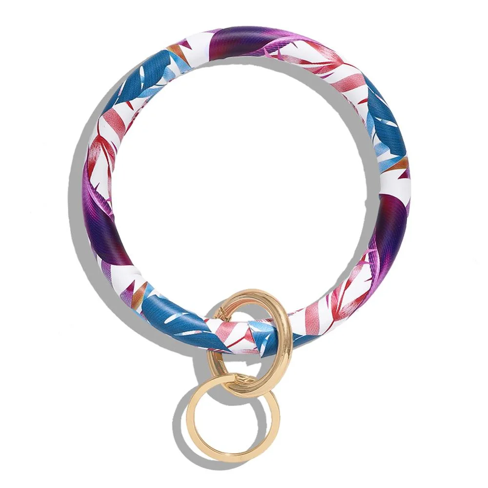 Dvacaman Hot Sale Big O Shaped Silicone Loop Wrist Key Ring Keychain with Gold O Clasp Round Key Wrist Strap Accessory Wholesale