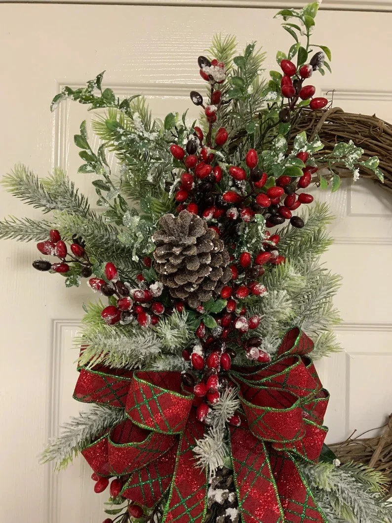 Christmas Berry Wreath or Door Hanger
