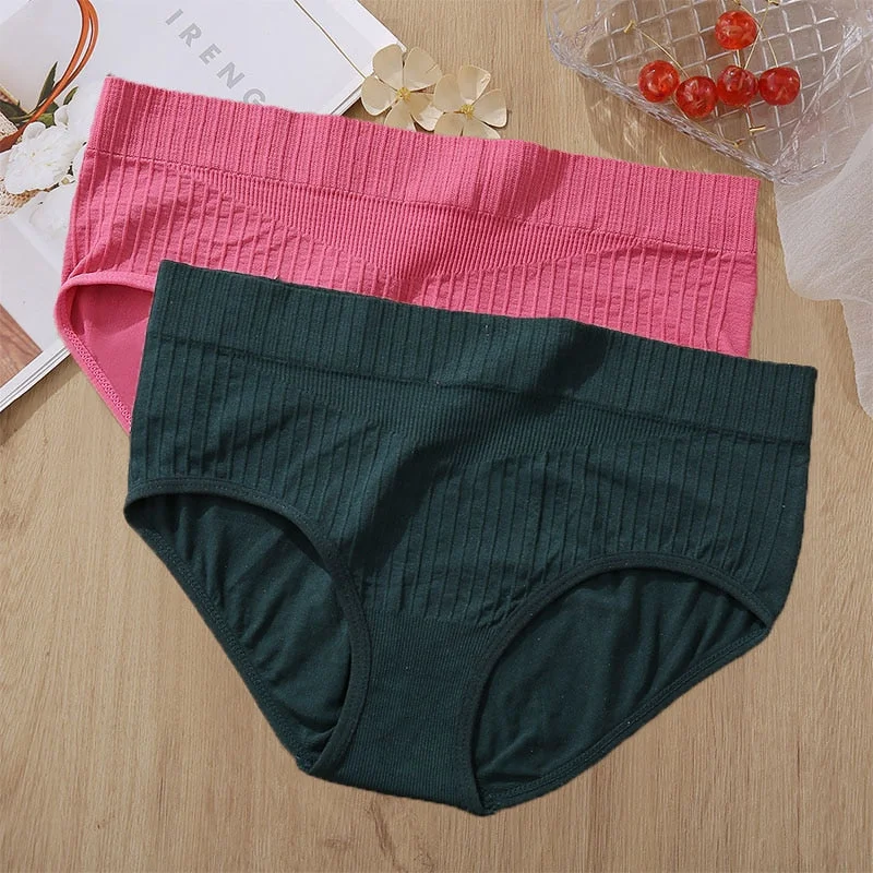 2PCS Panties Set Bodyshaper Panties Women's Underwear Sexy Briefs Female Underpants Seamless Pantys Intimates Lingerie 8 Colors