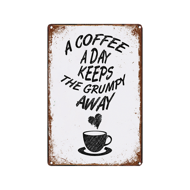 【20*30cm/30*40cm】Coffee with words - Vintage Tin Signs/Wooden Signs