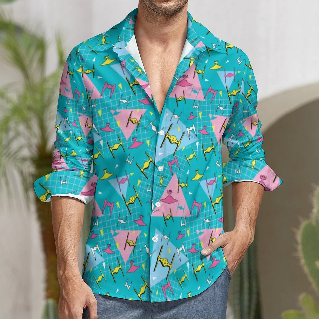 Flamingo Party Night Neon Hawaiian Shirt For Men Women Button Down Aloha  Shirt, 