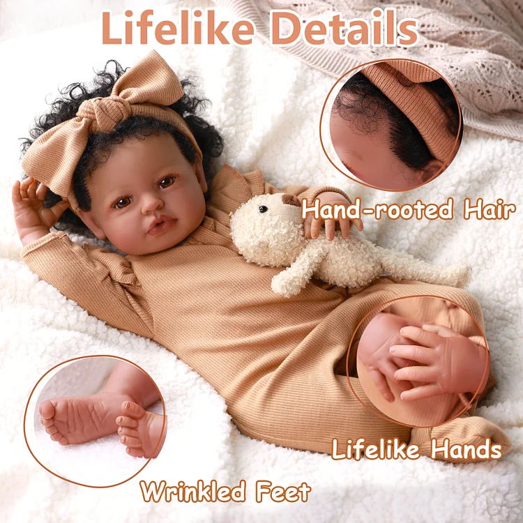 Babeside 50CM Reborn Baby Newborn Sleeping Rosalie With Hand online Roooted Hair-ITN