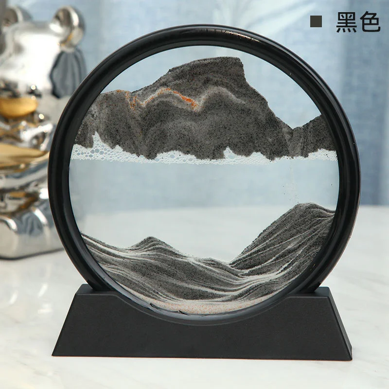 2023 3D Dynamic Living Room Decoration Gift Round Quicksand Painting