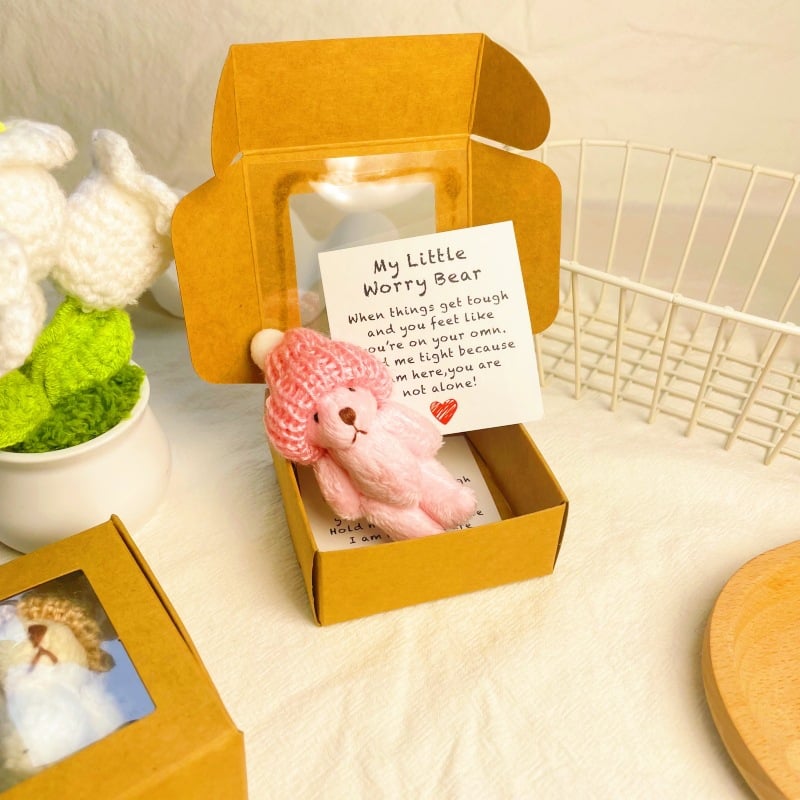Handmade Mini Plush Teddy Bear in Box