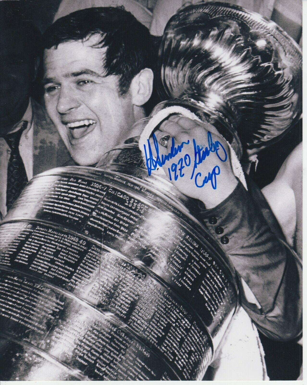 Harry Sinden W /1970 Cup #3 8x10 Signed Photo Poster painting w/ COA Boston Bruins -