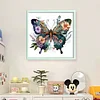 Flowers And Butterfly-11CT Stamped Cross Stitch 40*40cm/15.75*15.75in