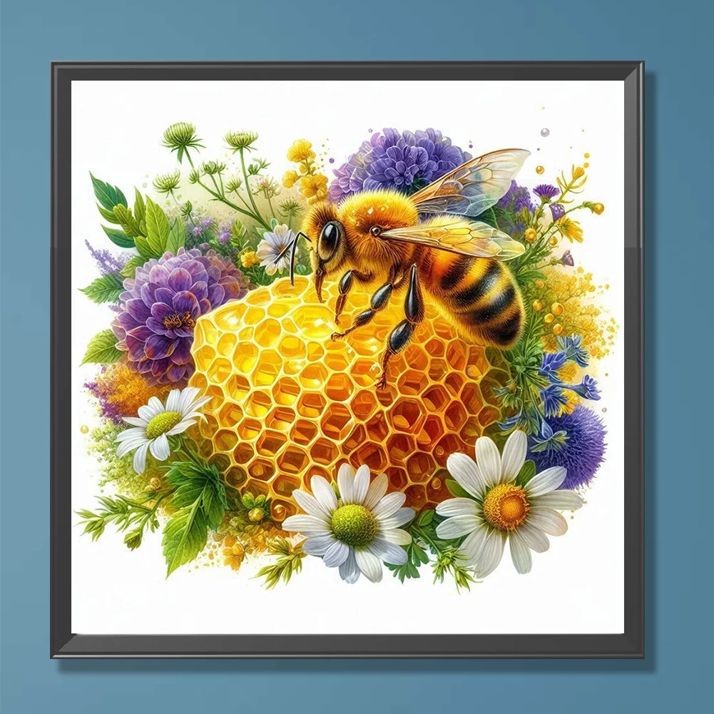 Diamond Painting - Full Round Drill - Flower Bee(Canvas|30*30cm)