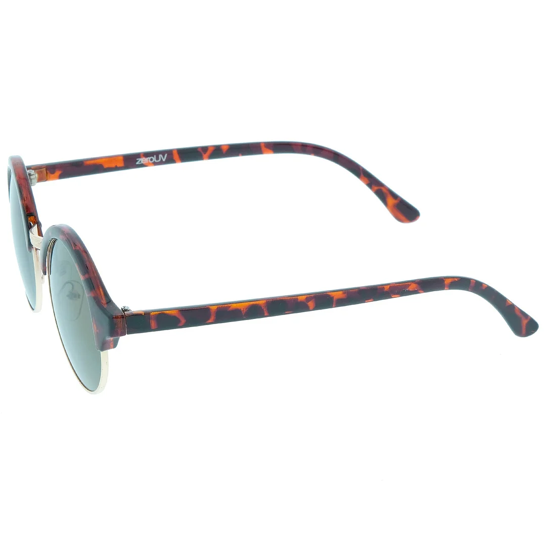 Classic Semi-Rimless Metal Nose Bridge P3 Round glasses 47mm