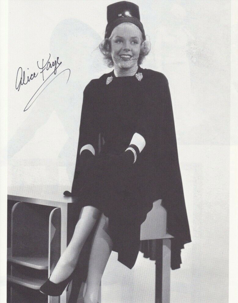 ALICE FAYE hand-signed CLASSIC YOUNG 8x10 STUDIO PORTRAIT POSE authentic w/ COA