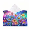 DIY Diamond Art Tissue Box Holder Butterfly Flower PU Leather Diamond Art Desktop Organizer Resin Rhinestone Storage Organizers Gem Art Home Office Decor Craft Gift
