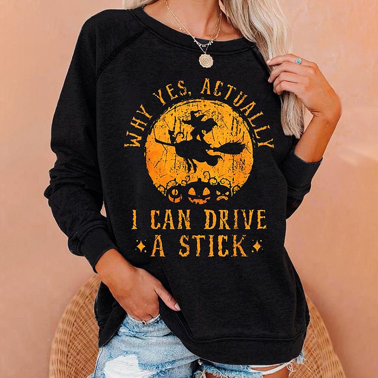 Halloween Print Long Sleeve Casual Sweatshirt