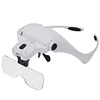 Adjustable Lens Wearing Type Glasses Magnifier Loupe Kit with LED Lights