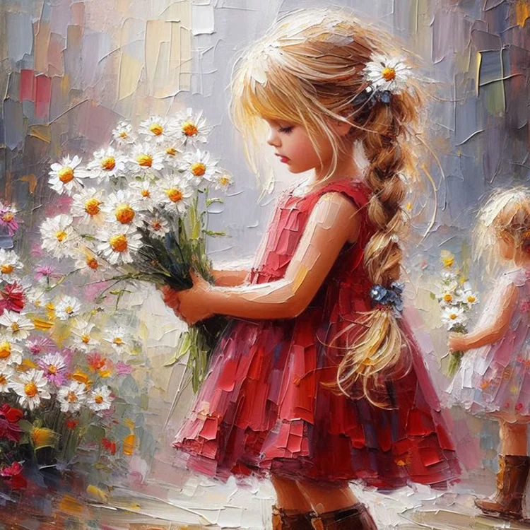Cute Girl 40*40CM (Canvas) Full Round Drill Diamond Painting gbfke