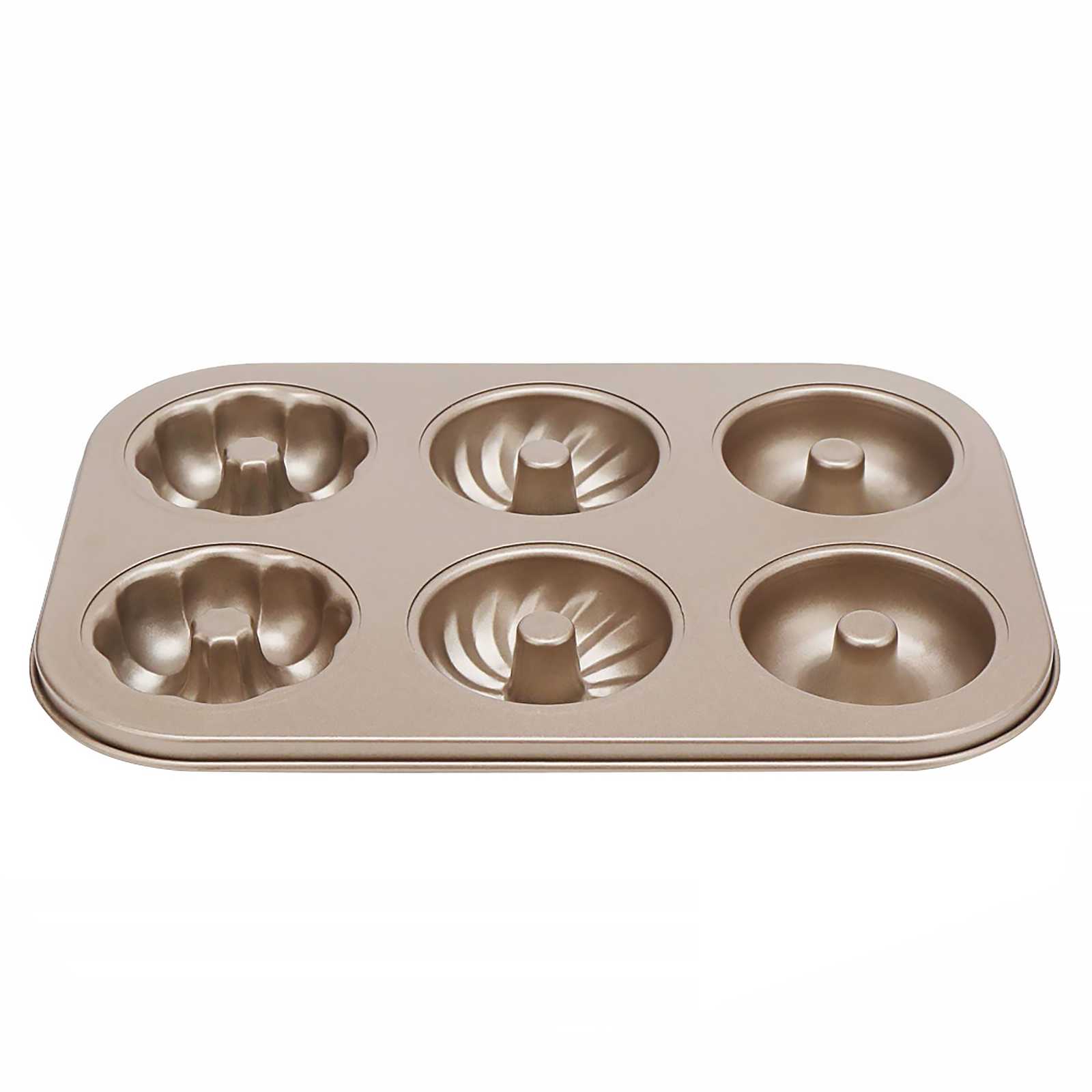 

Non-Stick Donut Mold 6-Cavity Biscuit Bagels Donut Pan for Baking (Gold), 501 Original