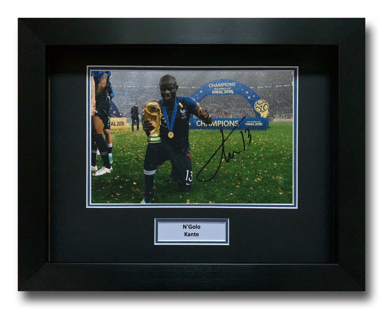 N'GOLO KANTE HAND SIGNED FRAMED Photo Poster painting DISPLAY - FRANCE AUTOGRAPH - FOOTBALL.